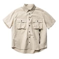 thumbnail image 1 of XDZJLR Chemises pour Hommes Style Vintage Workwear Manches Courtes Amples, 1 of 7