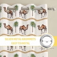 thumbnail image 6 of Tropical Plants Kitchen Curtains Window Panels, Camel Animals Summer Palm Trees Stripes Insulated Window Treatment Curtain, Grommet Curtains for Bedroom/Living Room/Bathroom, 2 Piece 42"Wx45"L, 6 of 8