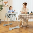 thumbnail image 2 of INFANS Baby High Chair, High Chairs for Babies & Toddlers with Adjustable Height Backrest Footrest Removable Tray, Easy to Clean PU Seat Convertible Quick Folding Portable Highchair, 2 of 9