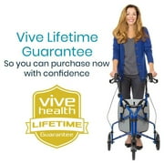 Vive 3 Wheel Walker Rollator for Senioirs - Lightweight Foldable Walking Transport, Weight Capacity 250lbs, Blue