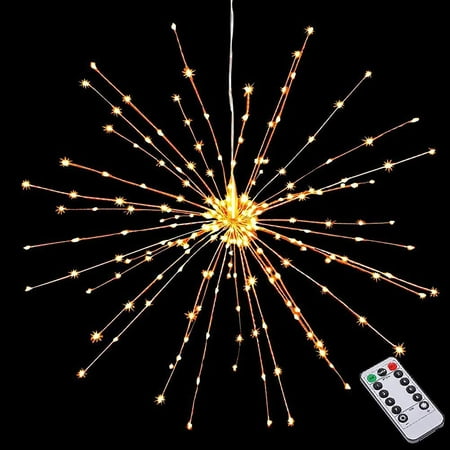 Casewin Firework Lights Led Copper Wire Starburst String Lights 8 Modes Battery Operated Fairy Lights with Remote Wedding Christmas Decorative Hanging Lights for Party Patio (Warm White) price history on PriceWatchPro