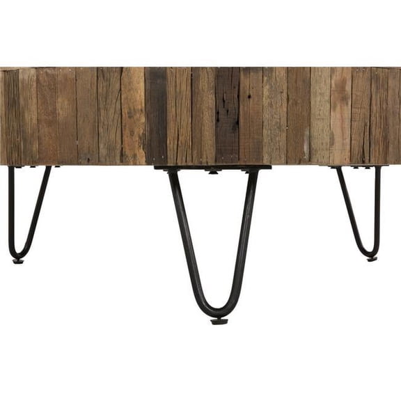 Primo Sawyer Rustic Wood Coffee Table, Brown & Black