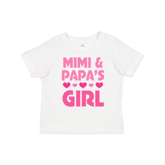 Inktastic Mimi and Papa Girl Grandchild Valentine Girls Toddler T-Shirt