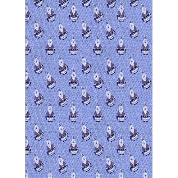 Ahgly Company Machine Washable Indoor Rectangle Transitional Day Sky Blue Area Rugs, 7' x 9'