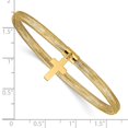 thumbnail image 3 of 10k Mesh Cross Dangle Stretch Bracelet, 3 of 4