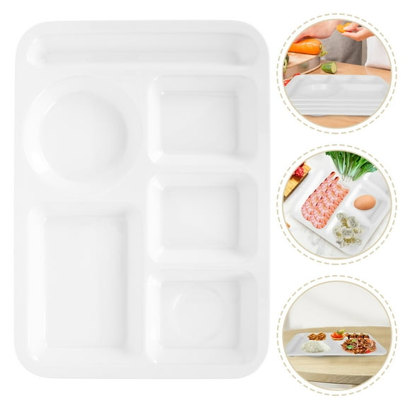 HOOWIFFY Portion Control Plates Divided Plates White Moisture Retention for Lunch Plate 1Set