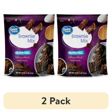 (2 pack) Great Value Gluten-Free Brownie Mix 16 oz
