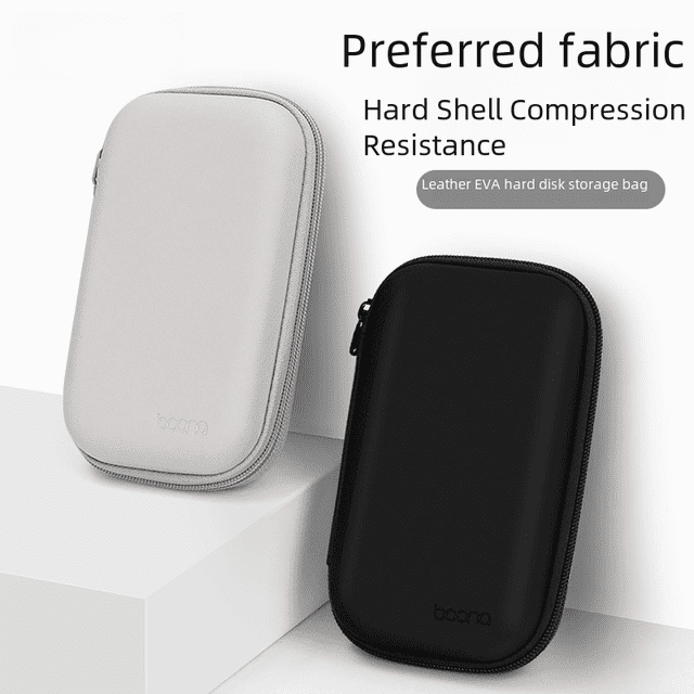 Bolsa de almacenamiento digital para disco duro portátil de cuero PU adecuada para compresión de 2,5 pulgadas y resistencia a golpes