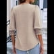 thumbnail image 4 of Blusas para Mujer, Elegantes, Informales, de 3/4 y Puños Fruncidos. Caqui XXL, 4 of 9