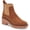 Brown, variant on Womens Brown Chelsea Water Resistant Slip Resistant Demi Round Toe Wedge Leather Booties 11 M