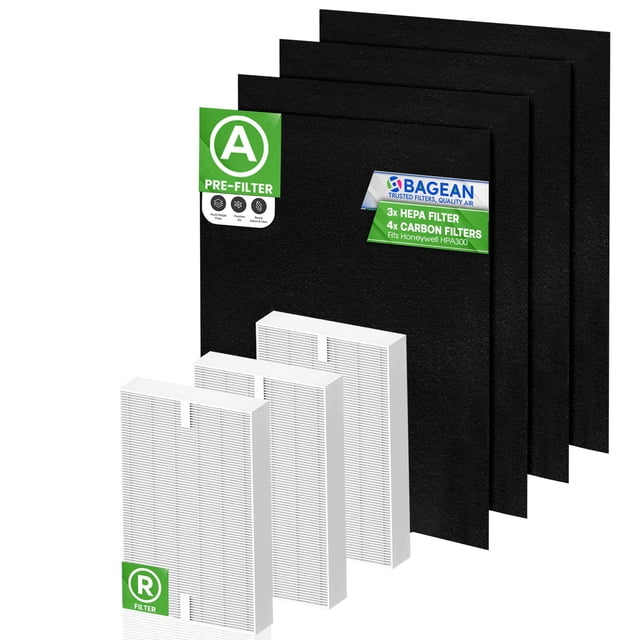 Bagean HPA300 Filter R Compatible with Honeywell Air Purifier Filter Replacement - HRF R3 A Fits HPA5300B - H13 True HEPA with Carbon Filte