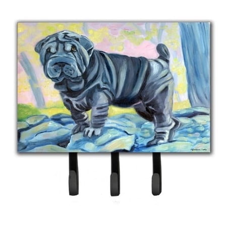 Carolines Treasures Blue Shar Pei Leash & Key Holder - Blue Shar Pei - 6 L x 2 W x 9 H in.