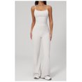 thumbnail image 2 of PISONIC Workout Sets for Women, 2 Piece Seamless Spaghetti Straps Crop Top Matching High Waist Flare Leggings Gym Yoga Outfits, 2 of 7