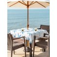 thumbnail image 3 of Outdoor Tablecloth with Umbrella Hole for Patio/Picnic/Party/Camping, Blue Starfish Coastal Waterproof Table Cloth Square Cover Washable, Nautical Summer Ocean Modern (60"x 60"), 3 of 9
