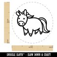 thumbnail image 2 of Chibi Unicorn Standing Self-Inking Rubber Stamp Ink Stamper - Lime Green Ink - Medium 1 Inch, 2 of 7