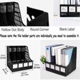 thumbnail image 4 of SAYEEC Desktop Magazine Holder Desk File Organizer 4 Compartments Vertical File Dividers Book Holder Frames Document Cabinet Rack Storage Organizer Box for Home Office School Black, 4 of 10