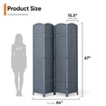 thumbnail image 5 of Jostyle 4 Panel All-Weather Room Divider Privacy Screen, Durable Folding Partition with Sturdy Pine Frame & Premium UV-Resistant Polypropylene Slate Gray, Waterproof Windproof Indoor Outdoor Use, 5 of 9