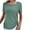 Green Shirts for women, variant on HAPIMO Women's Trendy Loose Tops Eyelet Dressy Tunic for Teen Girls Solid Color Drawstring Summer Short Sleeve Square Neck Pullover Elegant Casual Blouses White M