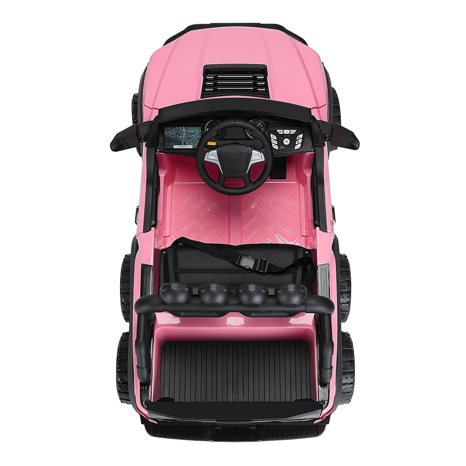 CIPACHO Kids 12V Ride On Truck, Battery Powered Toy Car w/Spring Suspension, Remote Control, 3 Speeds, LED Lights, Pink