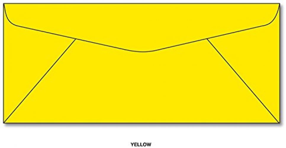 100 Yellow 10 Envelopes 9.5" x 4.125" Standard Flap EnvelopesOn