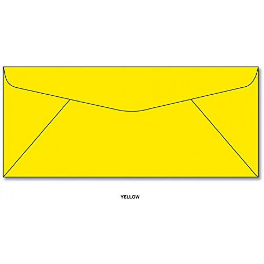 100 Yellow 10 Envelopes 9.5" x 4.125" Standard Flap EnvelopesOn