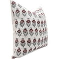 thumbnail image 2 of Fabdivine Block Print Throw Pillow Cover, 14x36 Inch Off White Linen Handmade Cushion Cover, Floral Print Boho Design Red Pillow Cover for Sofa and Couch, 2 of 5
