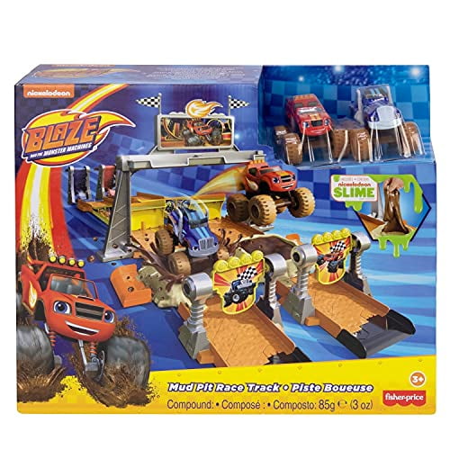 Fisher Price Blaze and the Monster Machines Mud Pit Race Track vehicle playset with mud slime for preschool kids ages 3 years and up Walmart