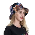 thumbnail image 4 of Yiaed Colorful Star River Squirrel Print Reflective Stripe Bucket Hat Unisex Funny Outdoor Fisherman Cap Beach Sun Hat, 4 of 5