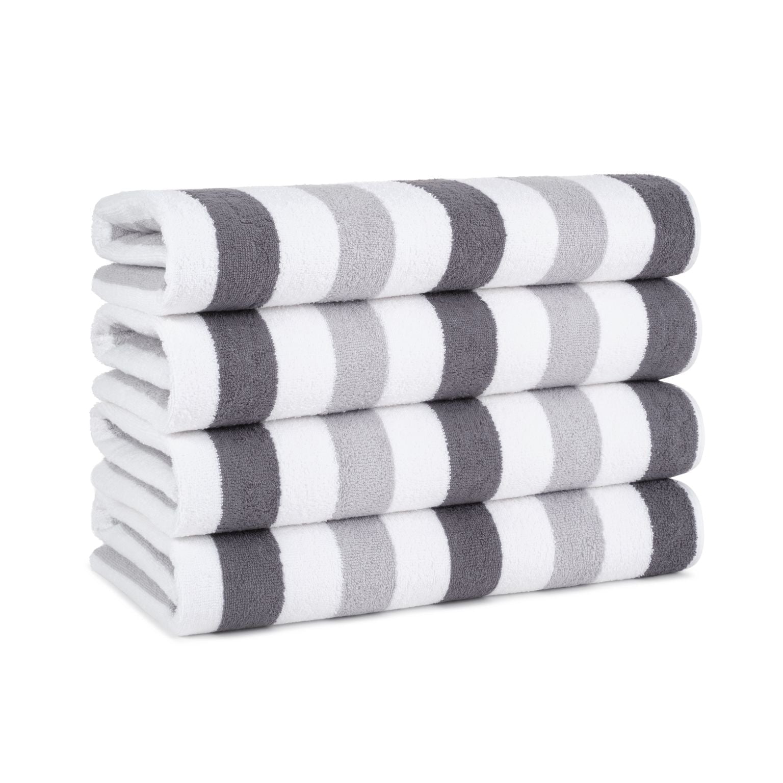 Arkwright Cabo Beach Towels - Large Ringspun Cotton Pool Towel - 30 x 70 in. - (4 Pack) Black & Grey
