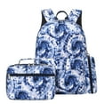 thumbnail image 4 of Forestfish Tie Dye Teen Backpacks , 3-Piece Set with Lunch Bag and Pen Bag, Water-Resistant Blue, 4 of 9
