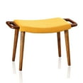 thumbnail image 1 of Manhattan Comfort Geta Yellow and Antique Walnut Ottoman, 1 of 2