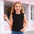 thumbnail image 4 of Zanarzt Toddler Girl Shirts Organic Lightweight Soft Breathable Comfortable Cotton Undershirts Toddler Kids Girl Black,7-8 Years, 4 of 5