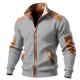 thumbnail image 4 of Ceisia Men's Solid Color Long Sleeve Stand-Up Gift Zipper Flap Cargo Jacket Windbreaker CoatFeatures: 1.This coat mad e, 4 of 5