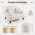 thumbnail image 4 of Bezseller 41" Oversized Accent Chair with Pouf Ottoman for Living Room, Beige, 4 of 7