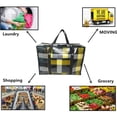 thumbnail image 5 of 4 Pcs of Large Reusable Hard Plastic Fabric Shopping, Laundry, Moving, Storage Bag with Zipper (19.5"x13.5"x7.5") (Assorted Colors), 5 of 6