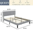 thumbnail image 6 of VECELO Queen Size Bed Frame, Modern Platform Bed Frame with Adjustable Button Tufted Upholstered Headboard for Bedroom, No Box Spring Needed, Easy Assembly, Light Gray, 6 of 9