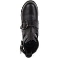 thumbnail image 6 of ABSOLUTE FOOTWEAR Childrens Kids Juniors Girls Slip On Buckled Faux Leather Heeled School College Formal Smart Shoes - Black - US Child 3, 6 of 7