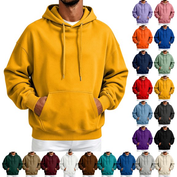 UDAUDU Men's Oversized Hoodie Pullover Soft Fleece Drawstring Hooded Sweatshirt with Front Kangaroo Pocket for Casual Daily Wear S
