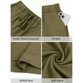 thumbnail image 4 of Fancyglim Women Casual Shorts Drawstring Comfy Elastic Waist Summer Beach Pull On Short Pants with Pockets Green Medium, 4 of 7