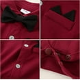 thumbnail image 2 of ZOEREA Baby Boy Suit 0-24M Gentleman Outfit Clothes Set Infant Long Sleeve Dress Shirt+Suspender Pants+Bowtie+Beret Hat, 2 of 6