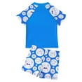 thumbnail image 3 of Boys Swim Shirt Kids Toddler Boys Crab Print Short Sleeve Swimsuit Quick Dry Breathable Sun Protection Swimwear Kids Swimsuits Blue 6 Years-7 Years, 3 of 7
