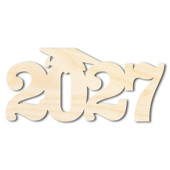 Unfinished Wood 2027 Grad Cap Shape 10" / 1/4"