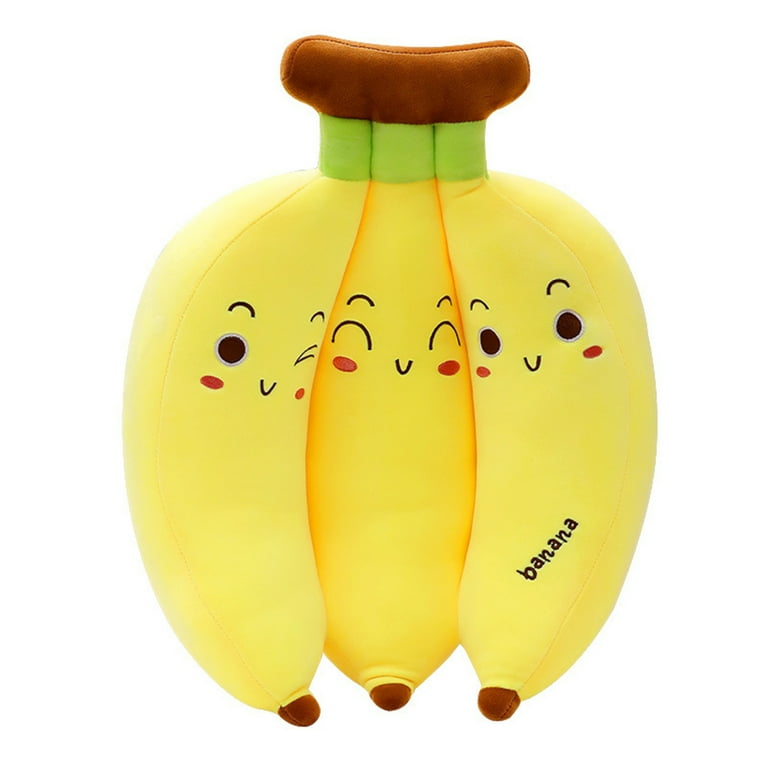 EUBUY Banana Plush Pillow Filled Fruit Plush Toy Cute Expression