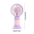 thumbnail image 2 of Cute Handheld Mini Fan Portable Rechargeable Small Fan with Floral Design, USB Charging, Built-in Stand, Ideal Gift for Summer Outdoor Use, 2 of 5