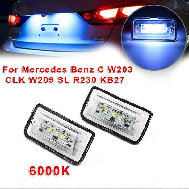 For Mercedes SL R230 License Plate Lights Replacement Exterior White ABS Direct Replacement Car Accessories