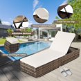 thumbnail image 5 of SEGMART Outdoor Rattan Wicker Lounge Chair, 5 Adjustable Reclining Backrest Lounger Chair, Modern Rattan Chaise Chair with Cushion, Fits for Pool, Yard, Deck, 5 of 8