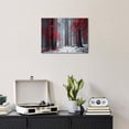 thumbnail image 2 of Red Leaves Winter Forest Canvas Wall Art, Snowy Red Tree Landscape Print, Moody Nature Artwork for Living Room Bedroom Office Decor, Ready to Hang, 2 of 6