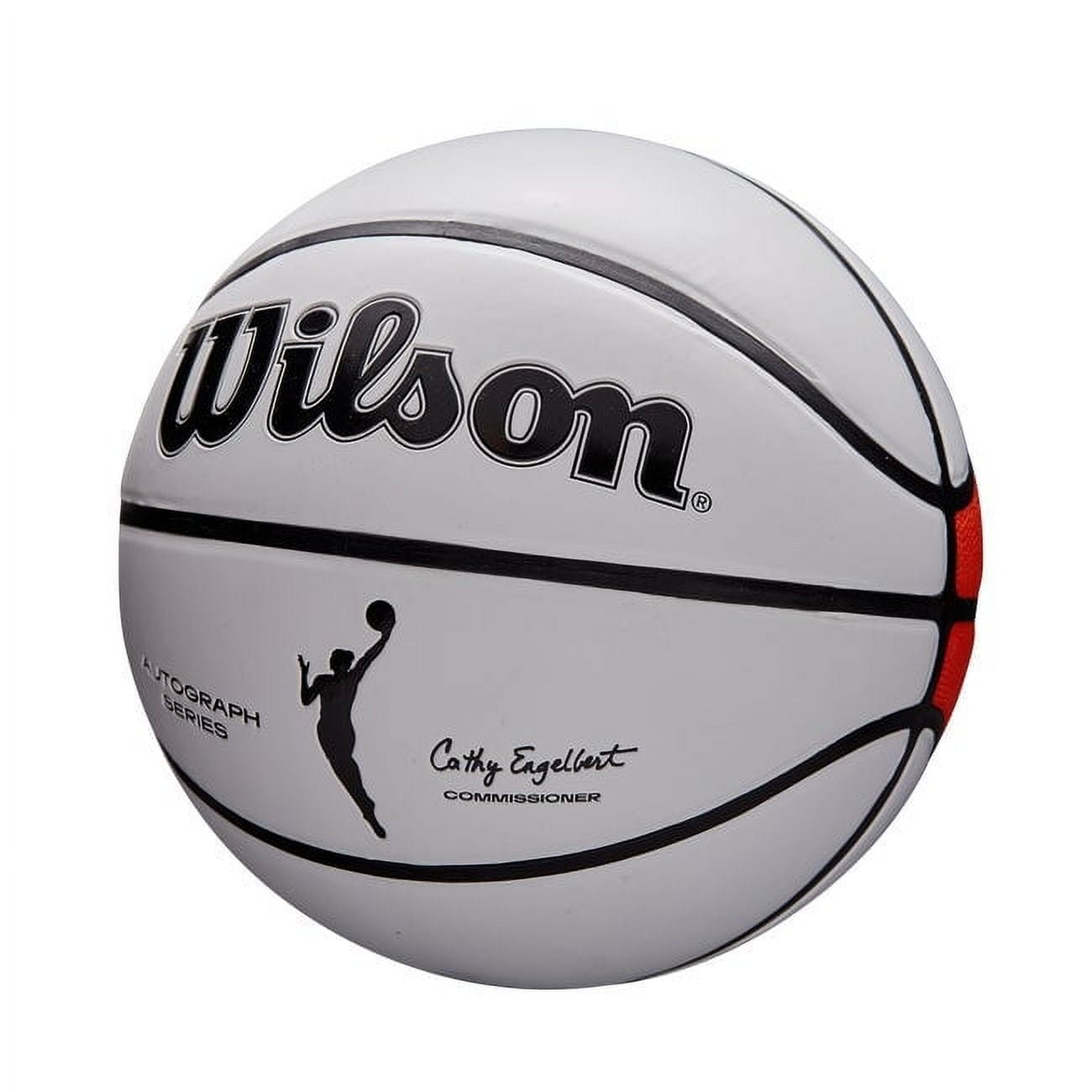 Wilson WNBA Autograph Basketball, White and Orange, 28.5 in.