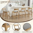 thumbnail image 3 of Dayalane Modern Farmhouse Bar Stools Set of 4, 26”Counter Height Bar Stools with Slatted Back, Chenille Upholstered & Solid Wood Legs Barstools for Kitchen Island Dining Rooms and Home Bars, Gray, 3 of 11