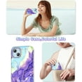 thumbnail image 7 of CASEFIV for iPhone 15 Plus Case 6.7 inch (2023), Marble Pattern 3 in 1 Heavy Duty Full Body Shockproof Hard PC+Soft Silicone Drop Protective Phone Cover for Women Girls,Light Purple, 7 of 7